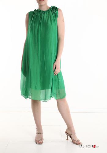 Ärmelloses Kleid aus Seide mit Schleife mit Futter - ph 1