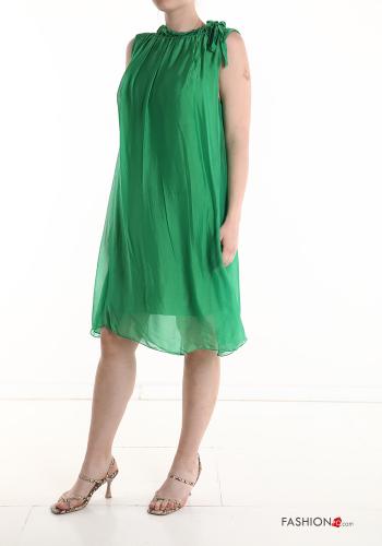 Ärmelloses Kleid aus Seide mit Schleife mit Futter - ph 3