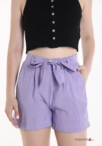Shorts with pockets with fabric belt - ph 4