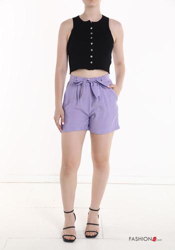 Shorts with pockets with fabric belt - ph 5