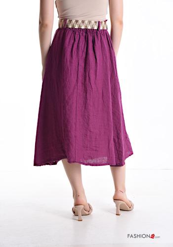 Gonna in Lino midi con cintura - ph 2