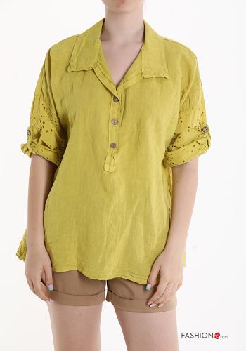 Tunica in Lino pizzo con bottoni - ph 1