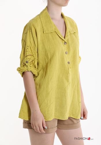 Tunica in Lino pizzo con bottoni - ph 3