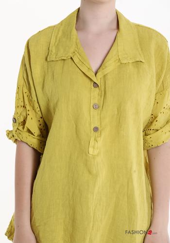 Tunica in Lino pizzo con bottoni - ph 4