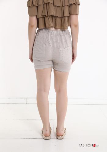 Linen Bermuda with buttons with pockets - ph 2