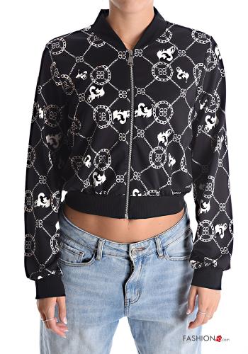 Bomber corto Fantasia geometrica con zip - ph 1