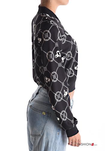 Bomber corto Fantasia geometrica con zip - ph 3