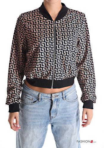 Chaqueta bomber corto Estampado Geométrico con cremallera - ph 1