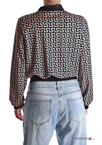 Chaqueta bomber corto Estampado Geométrico con cremallera - ph 2