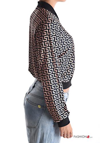 Chaqueta bomber corto Estampado Geométrico con cremallera - ph 3