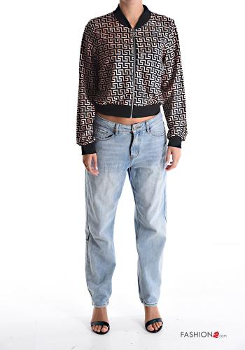 Chaqueta bomber corto Estampado Geométrico con cremallera - ph 5