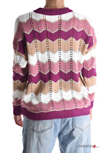 Pull lurex col rond Imprimé chevron - ph 2
