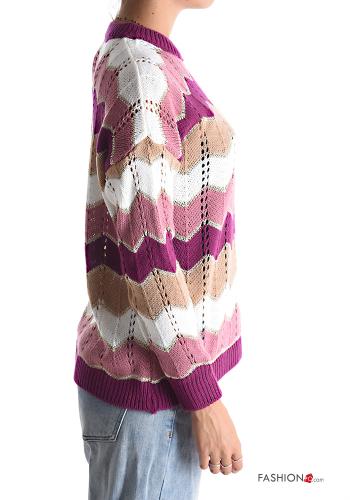 Pull lurex col rond Imprimé chevron - ph 3
