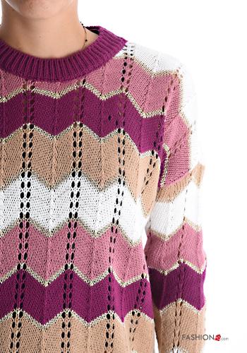 Pull lurex col rond Imprimé chevron - ph 4