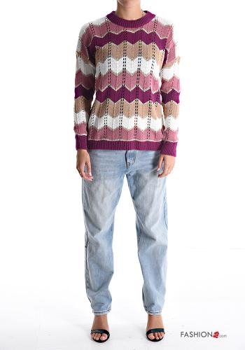 Pull lurex col rond Imprimé chevron - ph 5