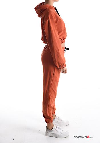 Tuta sportiva in Cotone con elastico con coulisse con tasche con cappuccio - ph 3