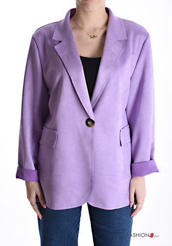 Suede Blazer with buttons - ph 1