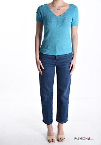 T-shirt lurex scollo a V - ph 5