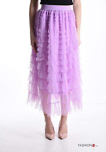 tulle Longuette Skirt with flounces with elastic