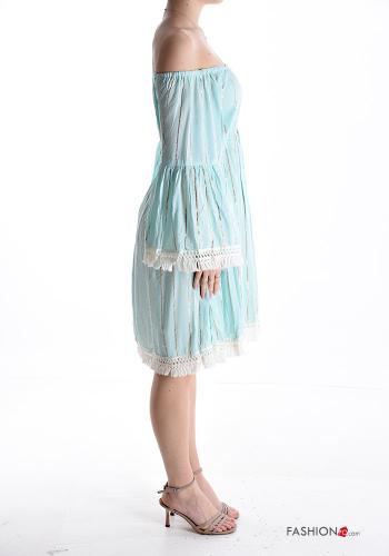 Abito lurex regolabile scollo alla bardot con bottoni con frange - ph 3