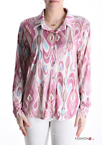 Optical-print Shirt with buttons