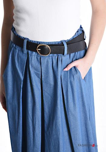 Gonna denim con cintura con tasche - ph 4