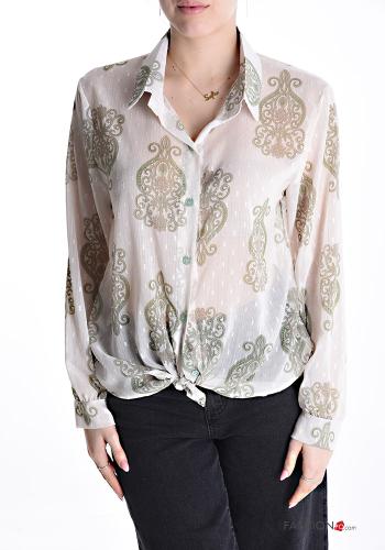 Paisley Muster Hemd mit Knöpfen - ph 1