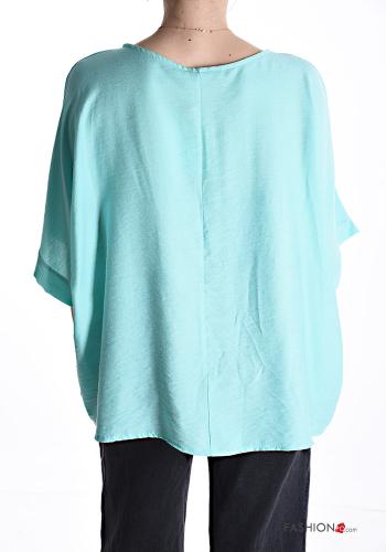 Blusa oversize girocollo maniche a tre quarti - ph 2