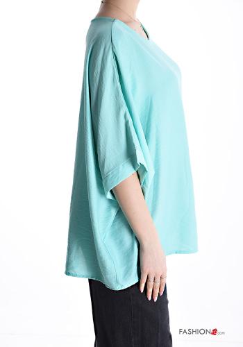 Blusa oversize girocollo maniche a tre quarti - ph 3