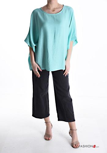 Blusa oversize girocollo maniche a tre quarti - ph 5