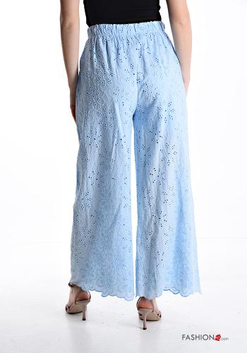 wide leg Cotton Trousers with elastic - ph 2
