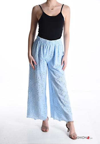wide leg Cotton Trousers with elastic - ph 5
