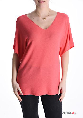 T-shirt with v-neck