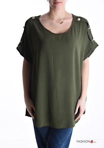 oversized short sleeve Blouse with buttons