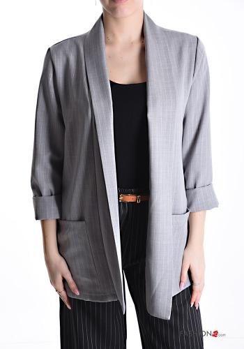 Striped long sleeve Jacket with pockets - ph 1