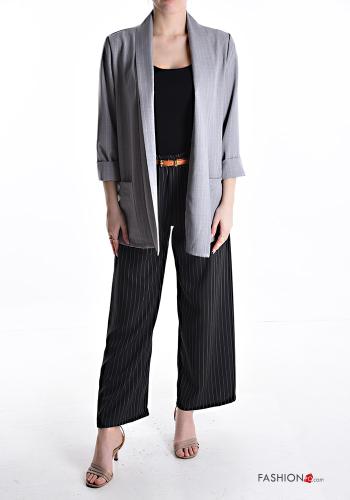 Striped long sleeve Jacket with pockets - ph 5