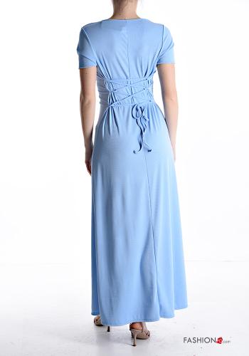 short sleeve crew neck Ribbed long Dress - ph 2
