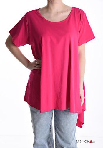 T-shirt in Cotone girocollo asimmetrico oversize maniche corte - ph 1