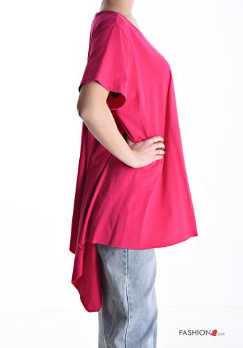 T-shirt in Cotone girocollo asimmetrico oversize maniche corte - ph 3