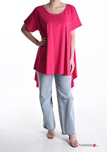 T-shirt in Cotone girocollo asimmetrico oversize maniche corte - ph 5