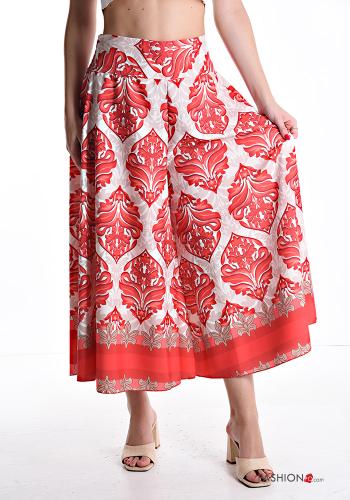 Batik print wide leg Trousers with elastic - ph 1