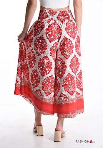 Batik print wide leg Trousers with elastic - ph 2
