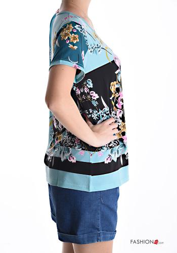 Blusa manga curta gola redonda Floral - ph 3