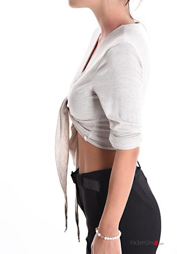 Bolero aus Wollmischung mit Schleife - ph 3