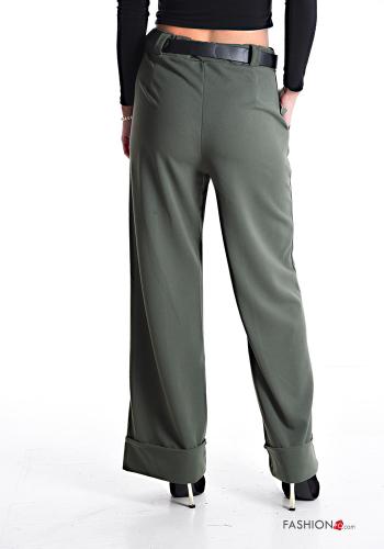 wide leg Hose mit Gürtel mit gummizug mit Taschen - ph 2