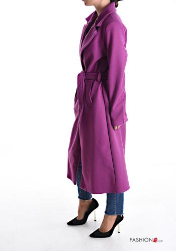Coat with lining with pockets with belt with buttons - ph 3