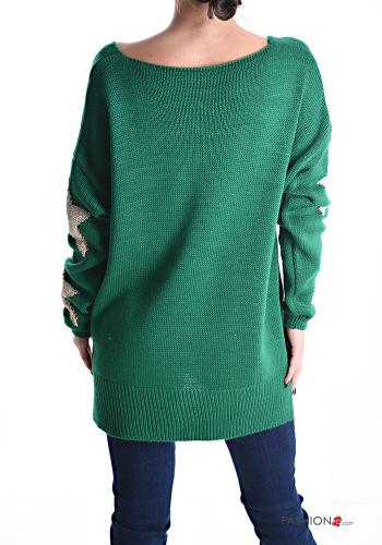 Maglione lurex Fantasia astrale scollo a V - ph 2