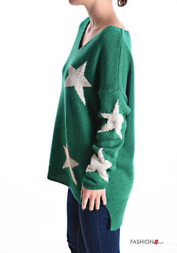 Maglione lurex Fantasia astrale scollo a V - ph 3
