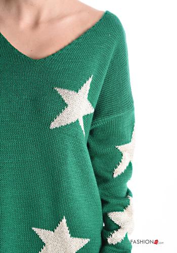 Maglione lurex Fantasia astrale scollo a V - ph 4