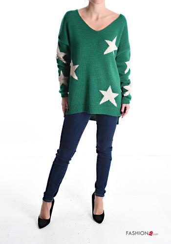 Maglione lurex Fantasia astrale scollo a V - ph 5